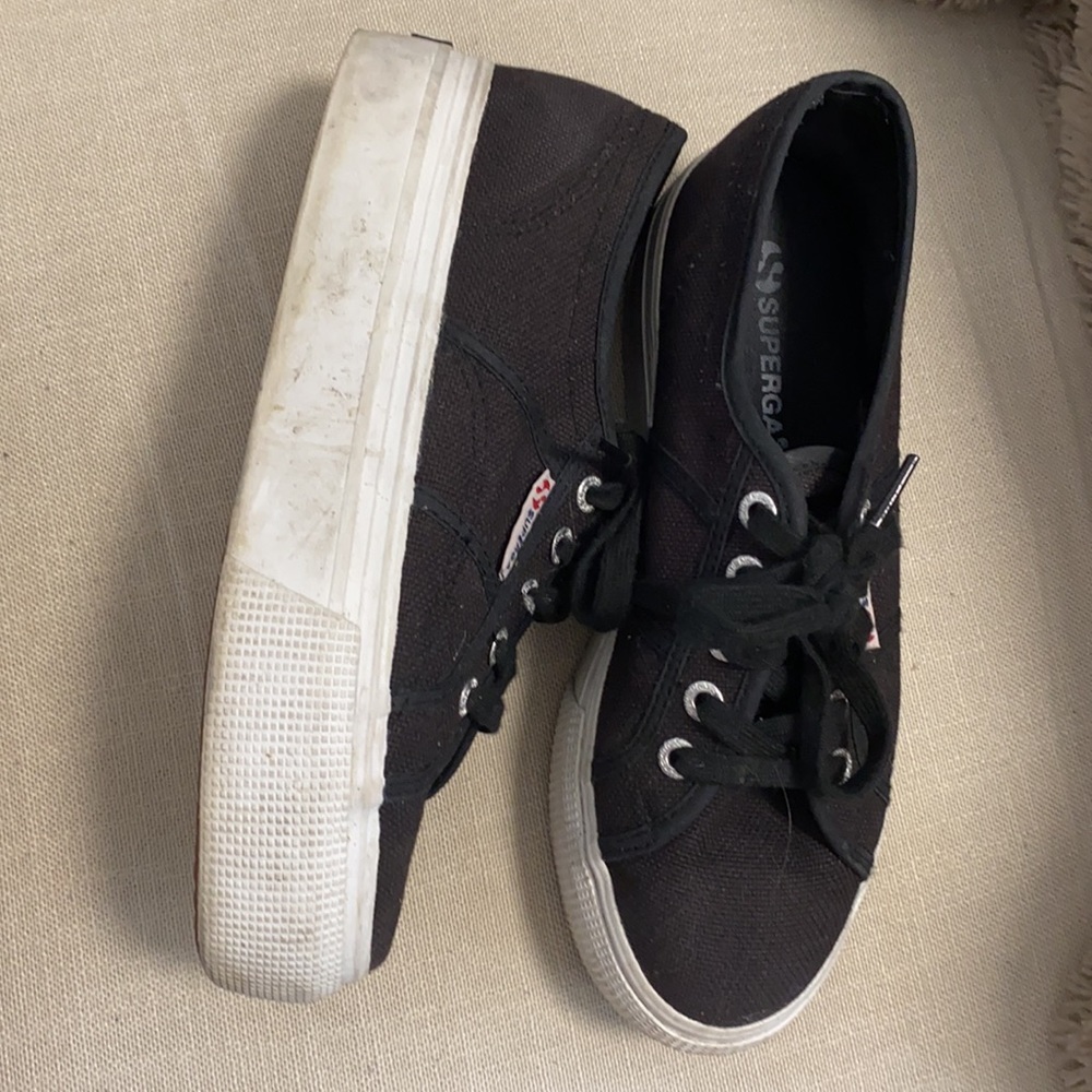 2790 Platform Sneaker in Black & White Sole - Picture 4 of 5